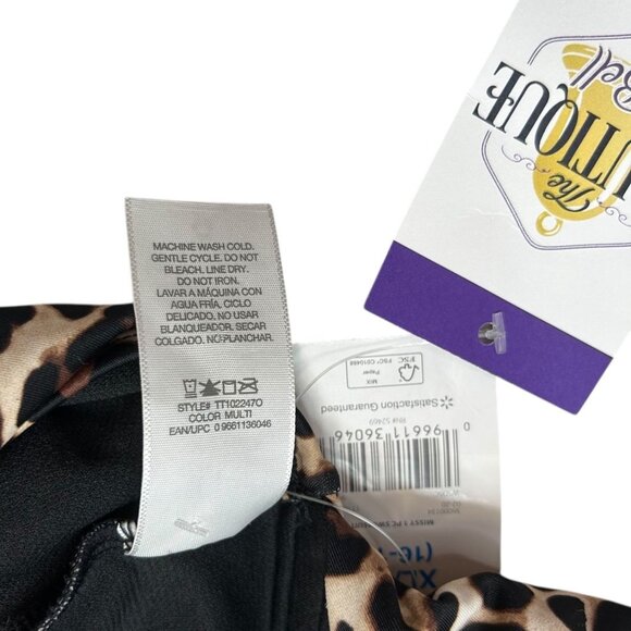 NWT Time And Tru Womens XL Leopard Print One Piece Halter Swimsuit Open Back - Picture 5 of 16